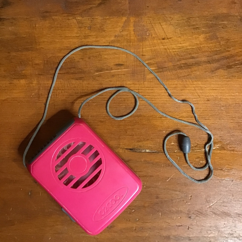 O2COOL Pink & Gray Portable Fan One Size Summer